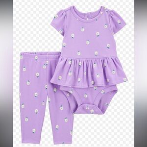 NWT Purple Baby Outfit with Floral Print